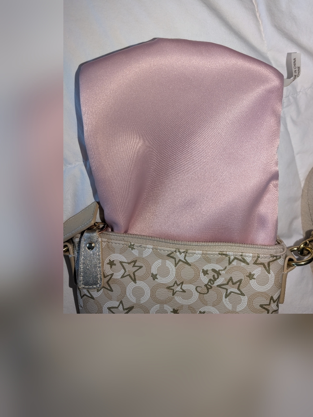 Coach Waverly Snow Queen Crossbody Bag With Signature C and Gold Stars - Picture 12 of 13